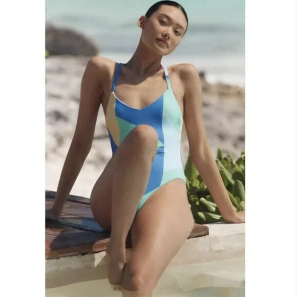 Brand New by Anthropologie Celandine Bianca Tie One-Piece Swimsuit - Picture 1 of 4
